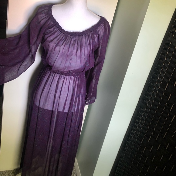 TRUE VINTAGE Deep Purple Bohemian Dress - Picture 13 of 15